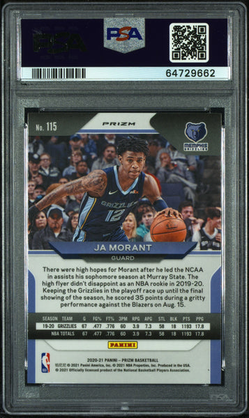Ja Morant - 2020 Panini Prizm Silver PSA 10