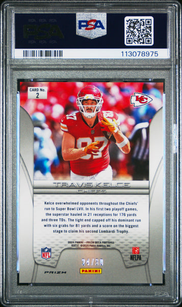 Travis Kelce - 2024 Panini Prizm Deca Champions Mojo PSA 9