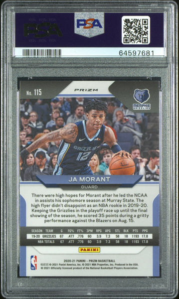 Ja Morant - 2020 Panini Prizm Ruby Wave PSA 10