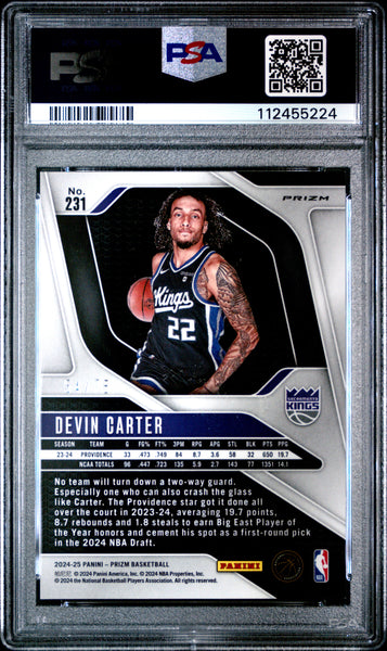 Devin Carter - 2024 Panini Prizm Purple Fast Break PSA 9 /75