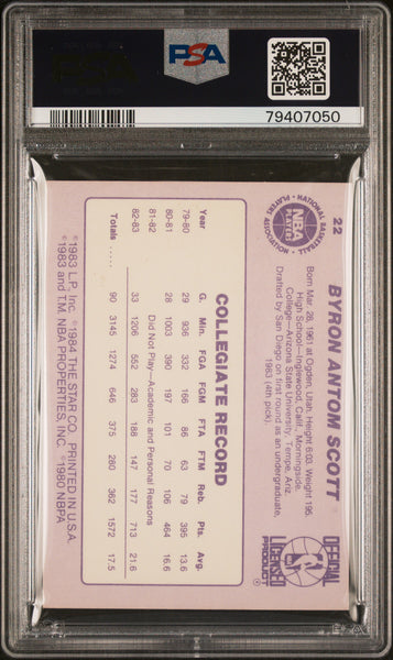 Byron Scott - 1983-84 Star Star Pics PSA 9 Rookie