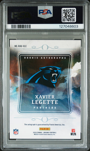 Xavier Legette - 2024 Panini Origins Rookie Autographs Red PSA 9 32/99