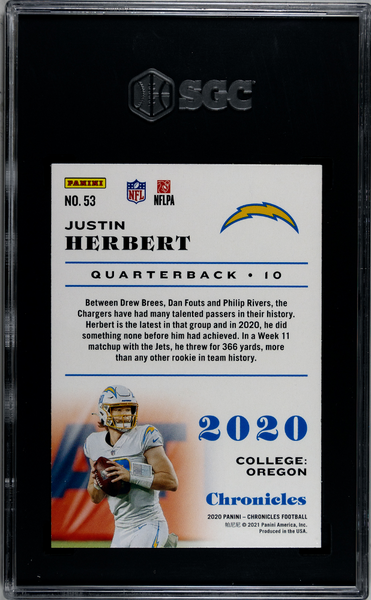 Justin Herbert - 2020 Panini Chronicles SGC 9.5