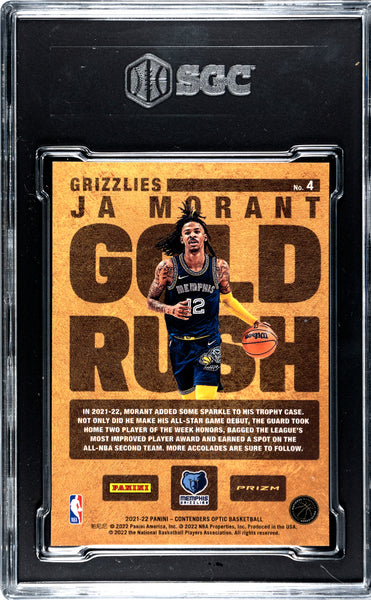 Ja Morant - 2021 Panini Contenders Optic Gold Rush SGC 9