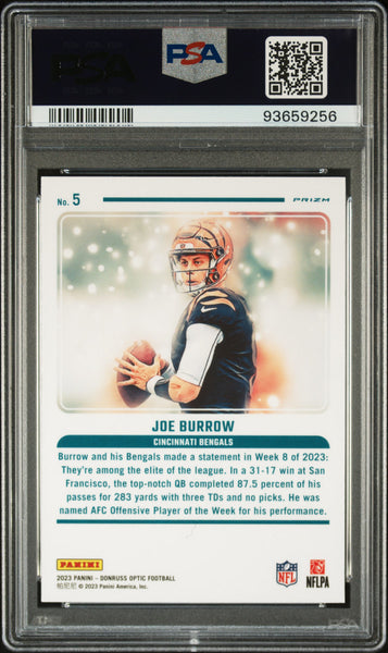 Joe Burrow - 2023 Panini Donruss Optic Mythical PSA 10