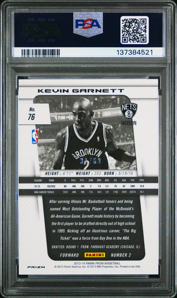 Kevin Garnett - 2013 Panini Prizm Orange PSA 10