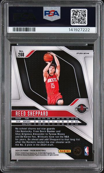 Reed Sheppard - 2024 Panini Prizm Silver PSA 9