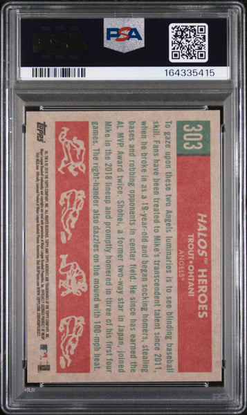 Shohei Ohtani Mike Trout - 2018 Topps Archives Rookie #303 PSA 9