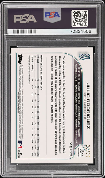 Julio Rodriguez - 2022 Topps Update Memorial Day Camo PSA 10