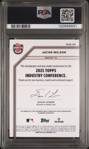 Jacob Wilson - 2025 Topps Industry Conference Autographs Gold PSA 10 05/15 JSY #