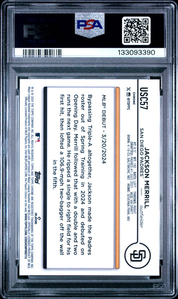 Jackson Merrill - 2024 Topps Chrome Update PSA 9