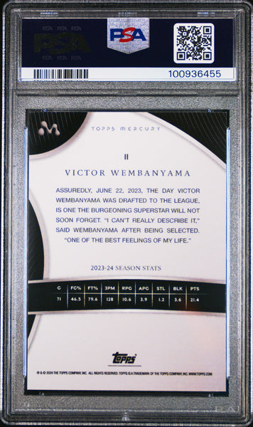 Victor Wembanyama - 2023 Topps Mercury: Texas Kaleidoscope Ref PSA 8