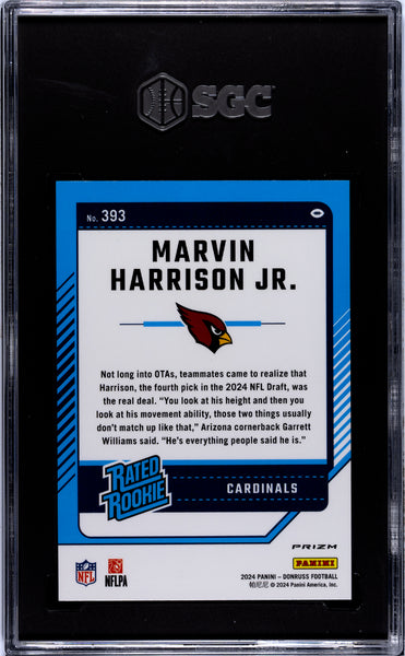 Marvin Harrison JR. - 2024 Donruss Optic Preview Red & Green Prizm SGC 10