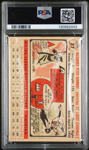 Alex Grammas - 1956 Topps White Back PSA 4