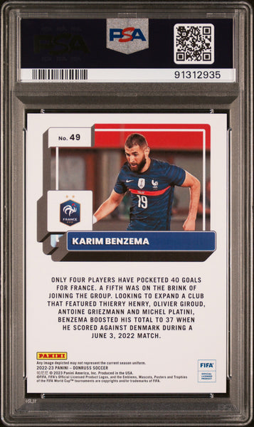 Karim Benzema - 2022 Panini Donruss FIFA Gold PSA 10