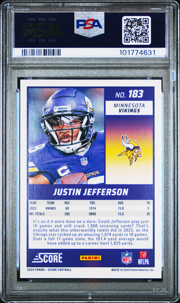 Justin Jefferson - 2024 Panini Score End Zone PSA 10 2/6