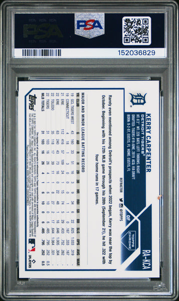 Kerry Carpenter - 2023 Topps Chrome Rookie Autograph Refractor PSA 9 196/499