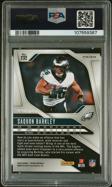 Saquon Barkley - 2024 Panini Prizm Purple PSA 10