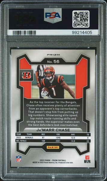 Ja'marr Chase - 2023 Panini Prizm Black & White Checker PSA 10