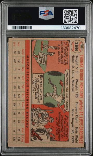 Tom Poholsky - 1956 Topps PSA 4