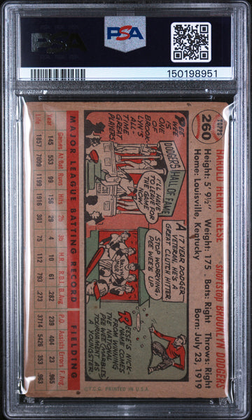 Pee Wee Reese - 1956 Topps PSA 3
