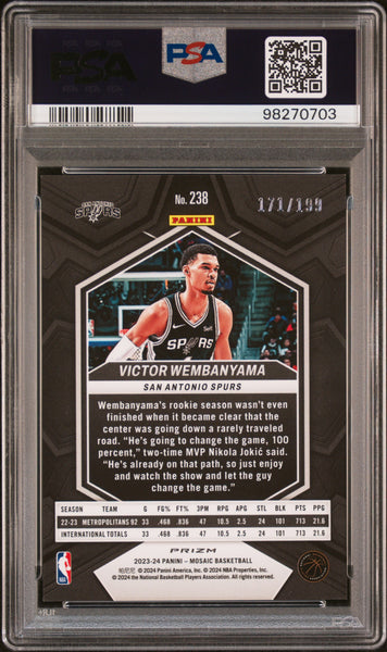 Victor Wembanyama - 2023 Panini Mosaic Blue PSA 10