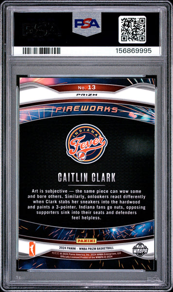 Caitlin Clark - 2024 Panini Prizm WNBA Fireworks Green PSA 10