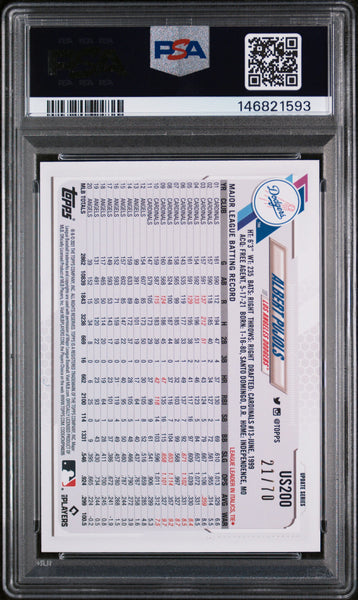 Albert Pujols - 2021 Topps Update Black PSA 9 21/70
