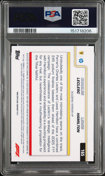 Leclerc Hamilton - 2025 Topps Chrome Formula 1 Pink Raywave 087/250 PSA 9
