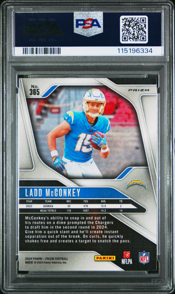 Ladd Mcconkey - 2024 Panini Prizm Green Wave PSA 10