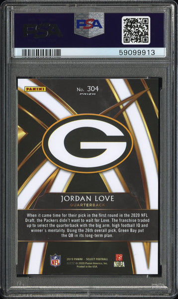Jordan Love - 2019 Panini Select 2020 XRC Prizm Redemption PSA 10