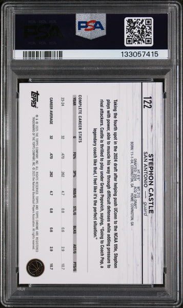Stephon Castle - 2024 Topps Chrome Blue Sonar Rookie #122 PSA 9 088/125