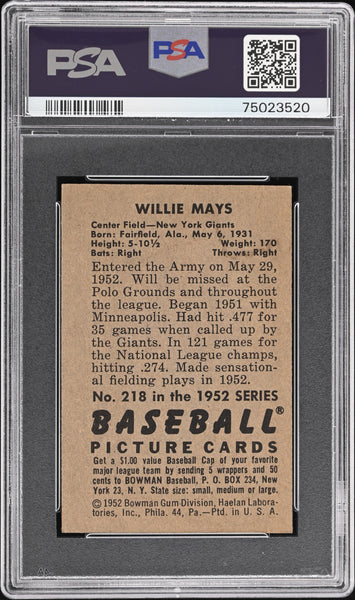 Willie Mays - 1952 Bowman PSA 5