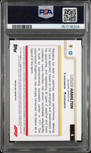 Lewis Hamilton - 2025 Topps Chrome Formula 1 Aqua Refractor PSA 9 086/199