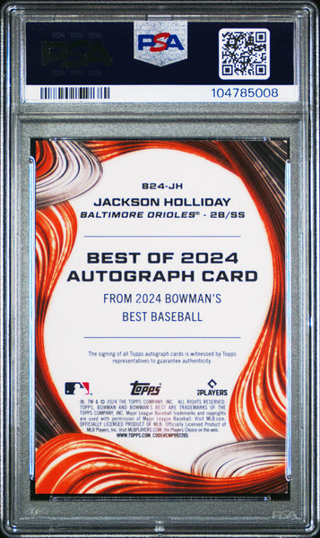 Jackson Holliday - 2024 Bowman's Best Best Of Autographs Blue Ref PSA 10 149/150
