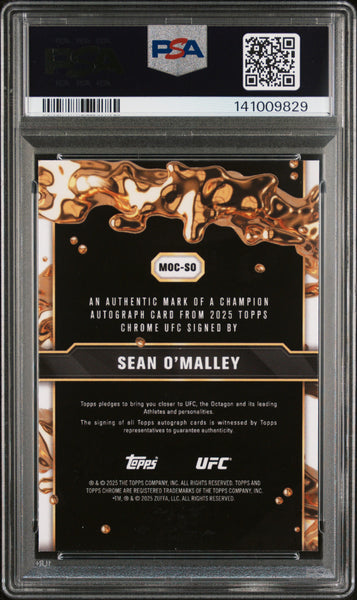 Sean O'malley - 2025 Topps Chrome UFC Mark Of A Champion Aq Geo PSA 9