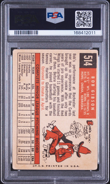 Bob Gibson - 1959 Topps PSA 2