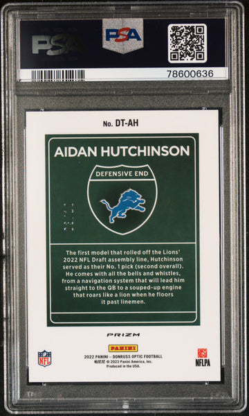 Aidan Hutchinson - 2022 Panini Donruss Optic Downtown Gold PSA 10