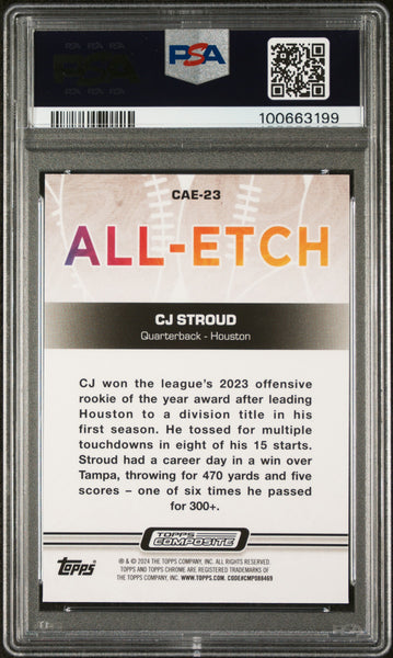 CJ Stroud - 2023 Topps Composite Chrome All-Etch Pink Ref PSA 10