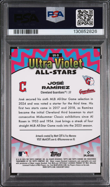 Jose Ramirez - 2025 Topps Chrome Ultra Violet All Stars As Gold Ref PSA 10 30/50