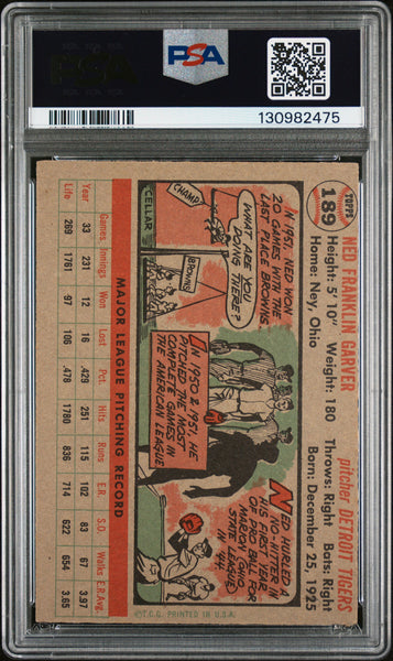 Ned Garver - 1956 Topps PSA 4