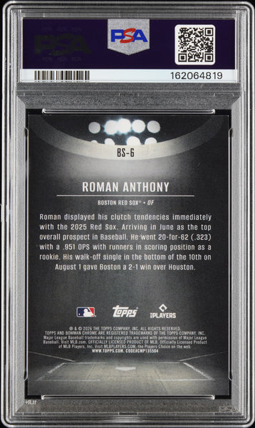 Roman Anthony - 2026 Bowman Chrome Bowman Spotlights Red Ref PSA 9 3 / 5