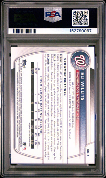 Eli Willits - 2025 Bowman Draft PSA 10