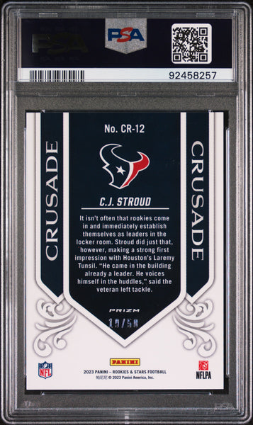 CJ Stroud - 2023 Panini Rookies & Stars Crusade Blue PSA 10 19/50