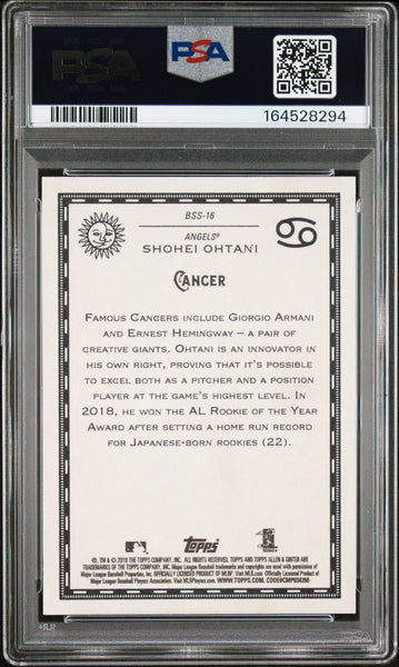 Shohei Ohtani - 2019 Topps Allen & Ginter Baseball Star Signs PSA 10 BSS-16