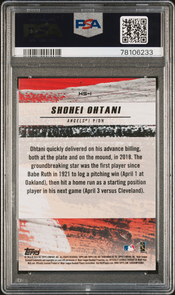 Shohei Ohtani - 2018 Topps Fire Hot Starts Gold Minted PSA 10
