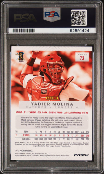 Yadier Molina - 2012 Panini Prizm PSA 10