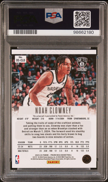 Noah Clowney - 2023 Panini Prizm Deca Signatures PSA 10