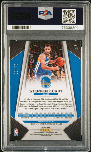 Stephen Curry - 2017-18 Panini Prizm Basketball Purple 25/75 PSA 9 #41