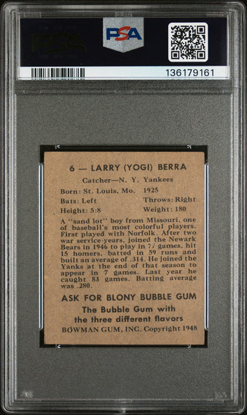 Yogi Berra - 1948 Bowman PSA 2 MC #6
